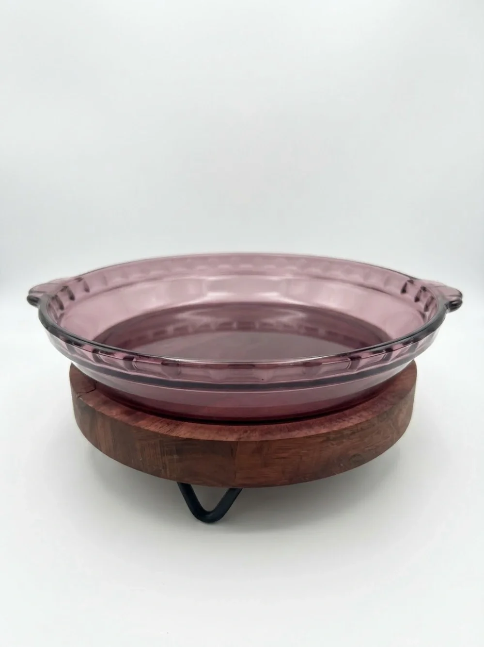 TWO Pyrex #229 Pie Plates Vintage Brown Flavor Saver Fluted 9.75